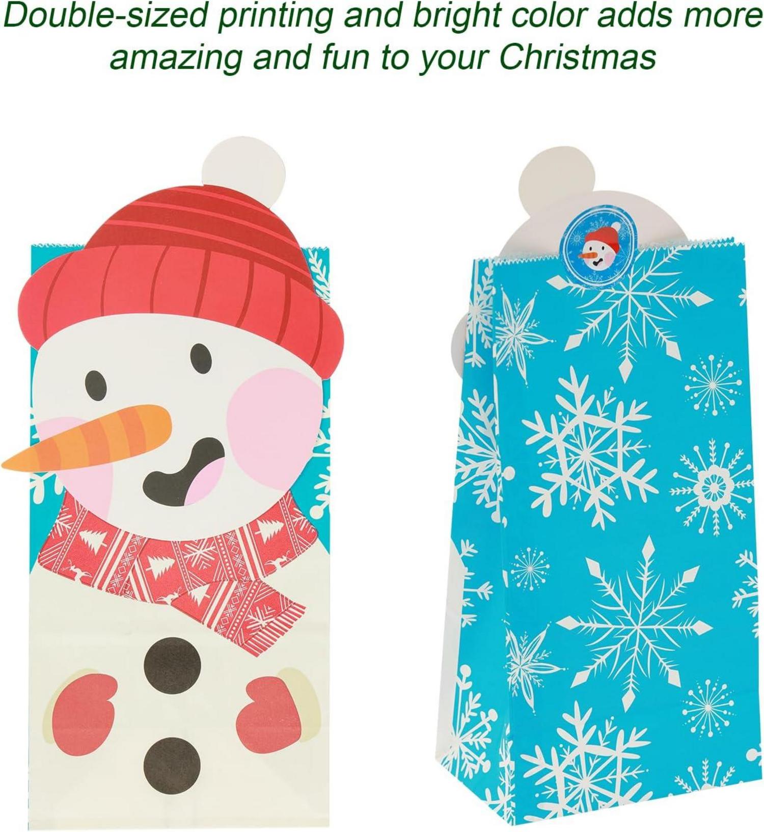 24 Weihnachtsgeschenktüten mit Aufklebern Weihnachtsparty-Tüte