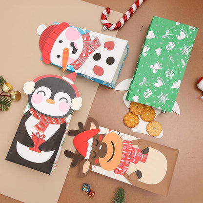 Weihnachtsgeschenktüten 24 Stück mit Aufklebern Festliche Party-Tüten