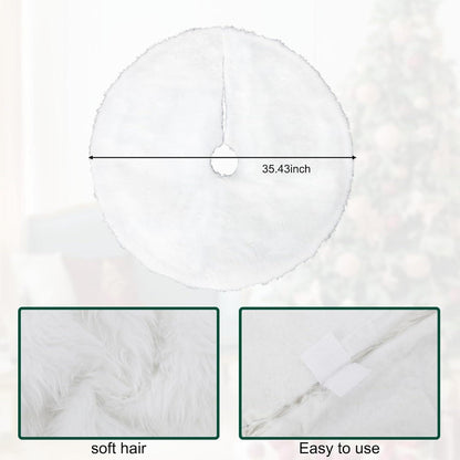 Weihnachtsbaumdecke 36-Zoll Jute mit weißen Schneeflocken Home Office Outdoor