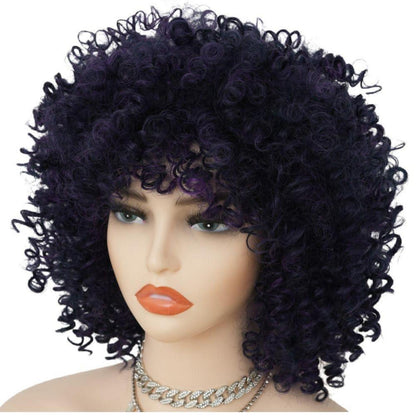 Afro Lila Locken Perücke – Synthetisch & Hitzebeständig