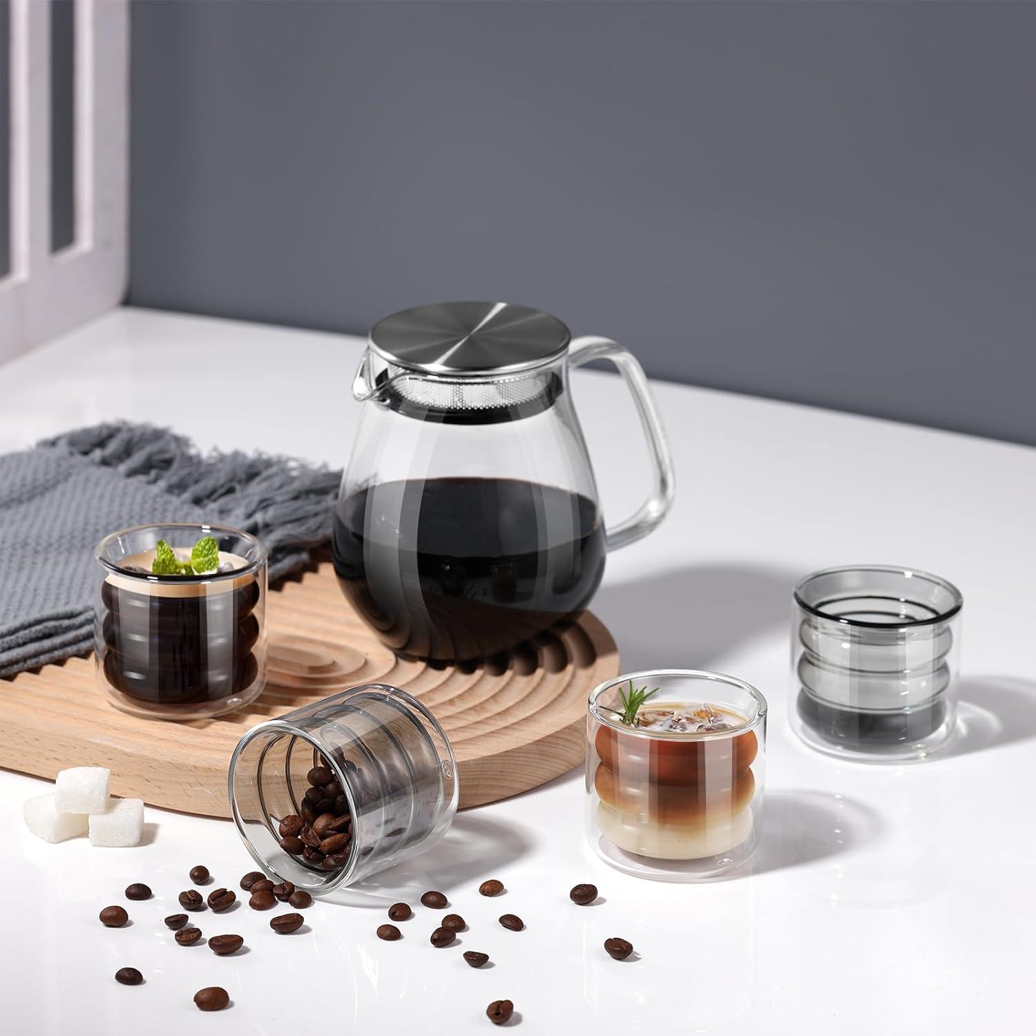Espresso Gläser 120ml Doppelwandig 6er Set Teegläser für Frauen