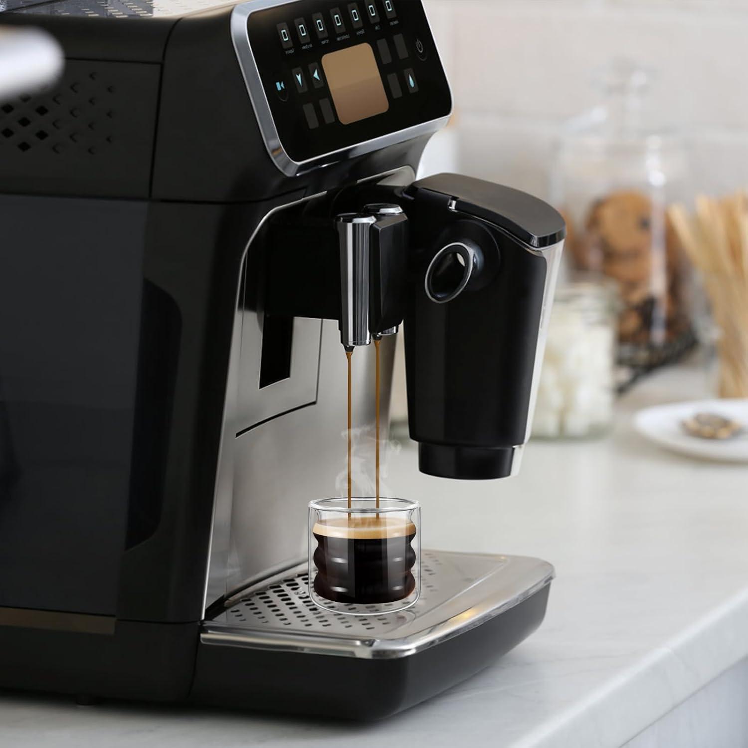6er Set ecooe 120ml Doppelwandige Espressotassen aus Borosilikatglas