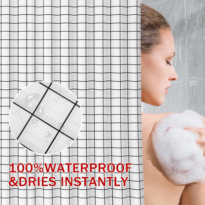 Duschvorhang 180x180 cm Anti-Schimmel Wasserdicht & Waschbar, PEVA Shower Curtain mit 12