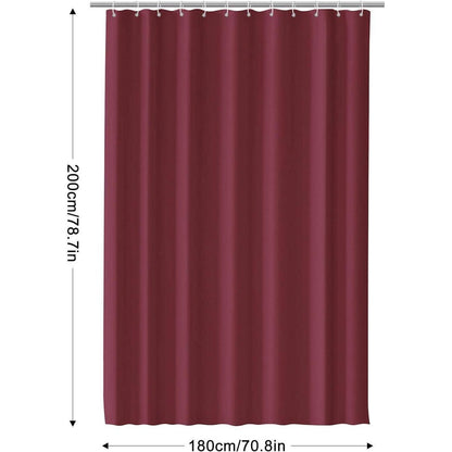 Duschvorhang wasserdicht 180x200 cm Dunkelrot mit Haken
