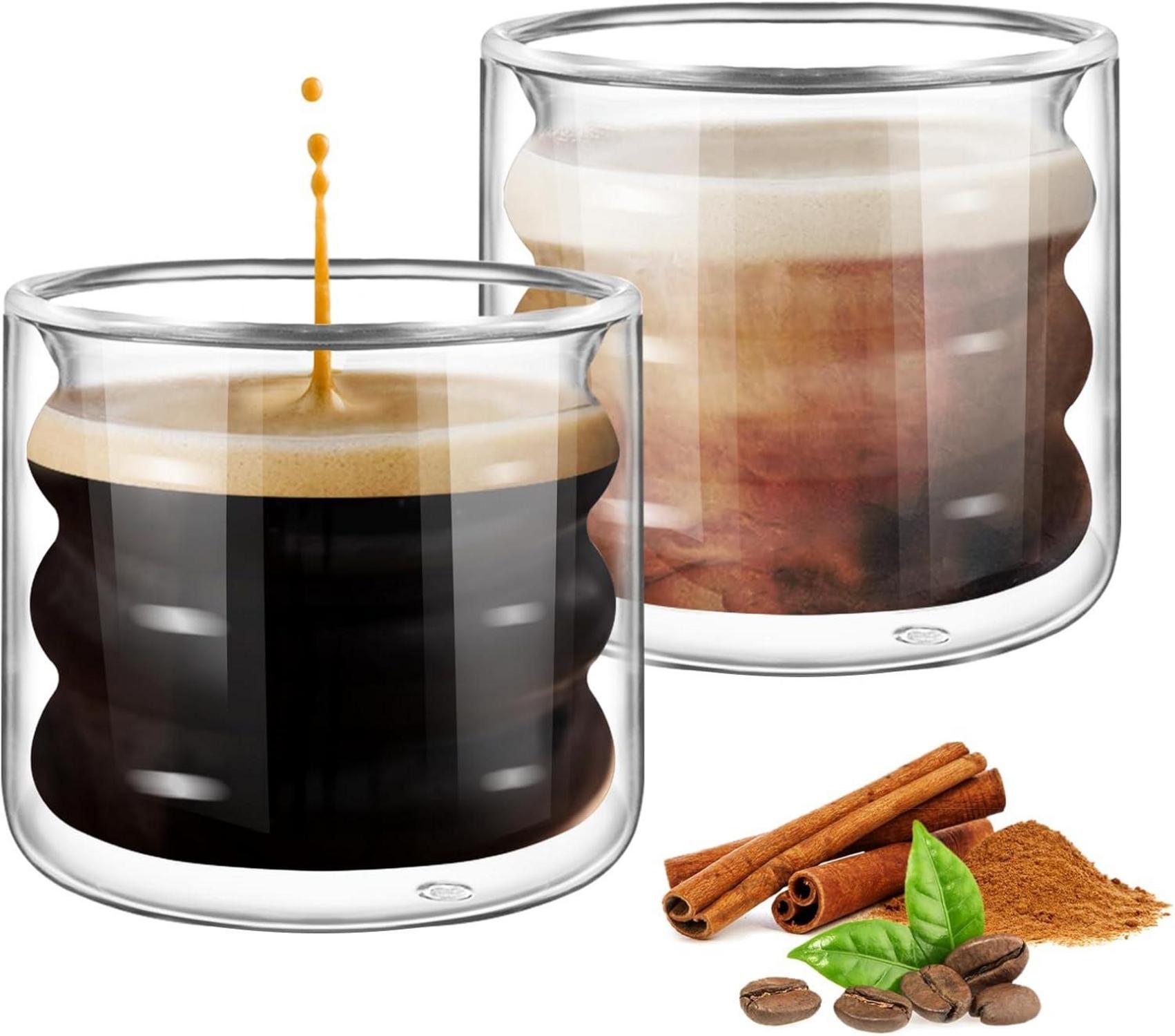Doppelwandige Espresso-Gläser 2er Set 120ml - Teegläser für heiße