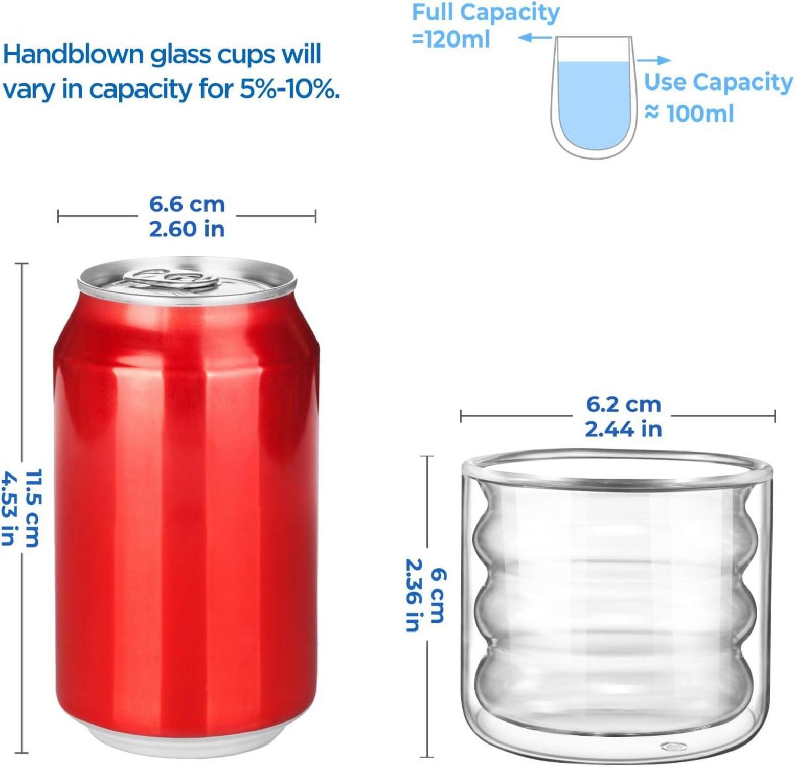 Doppelwandige 120ml Espresso Gläser 2er