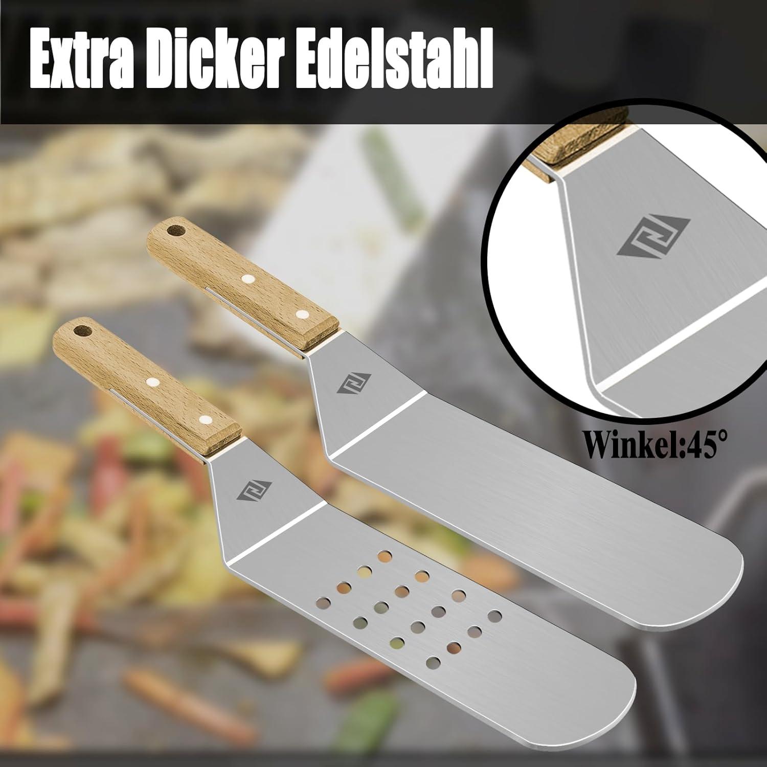 Grillspatel Set aus Edelstahl für Blackstone Grill