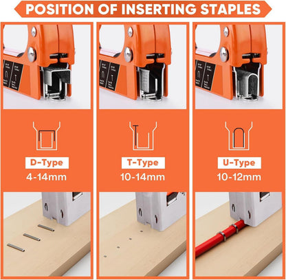 Handtacker Set mit 2100 Klammern 3 In 1 Profi Tacker für Holz & Dekoration