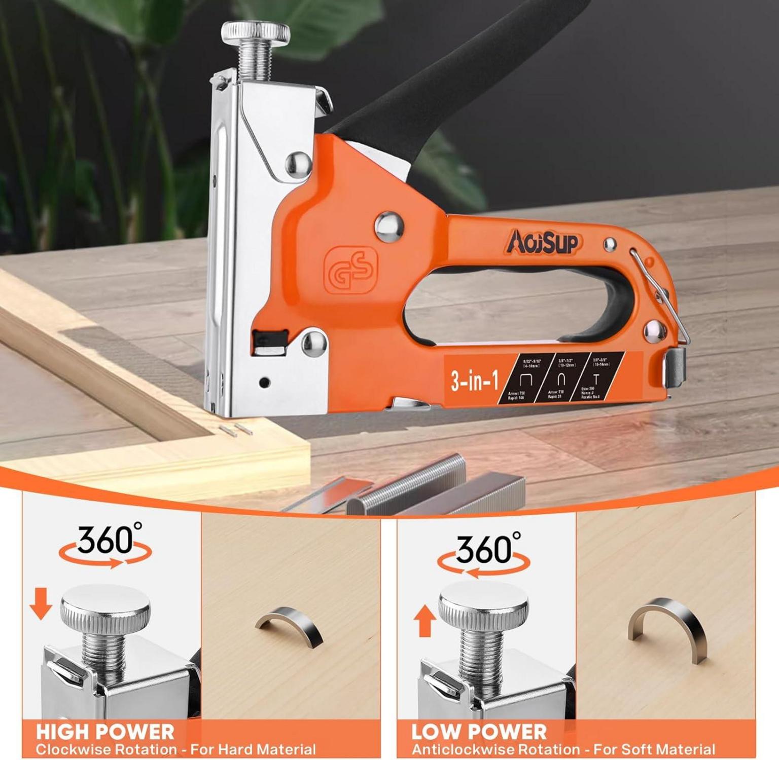 Handtacker Set 3-In-1 Profi Tacker 2100 Klammern Klammerentferner Holz