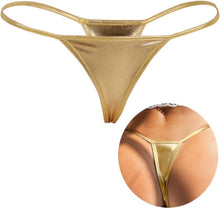 Sexy Kunstleder String Tanga Große Größen Gold
