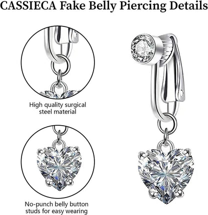 Fake Bauchnabelpiercing Kristall Blumen Nabel Piercing Chirurgenstahl Clip