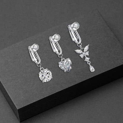 Fake Bauchnabelpiercing mit Kristallkugel Anhänger Blumen Nabel