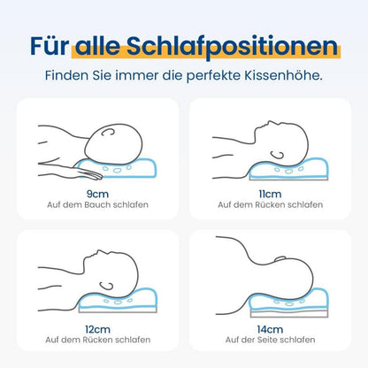 Memory Foam Nackenstützkissen 2er Set Grau, Orthopädisch, Höhenverstellbar