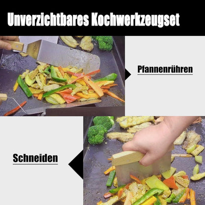 Plancha Grillspatel Set Edelstahl Männer Geschenk BBQ Zubehör