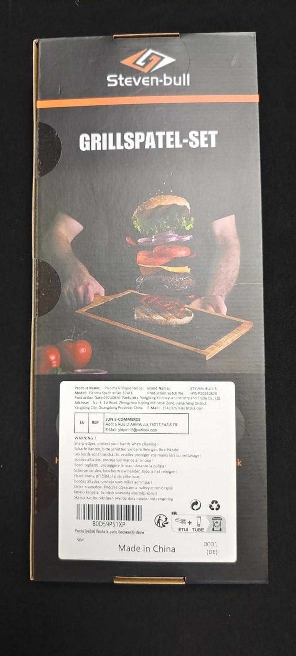 Hochwertiges Plancha Grillspatel Set aus Edelstahl - Grillbesteck für Männer