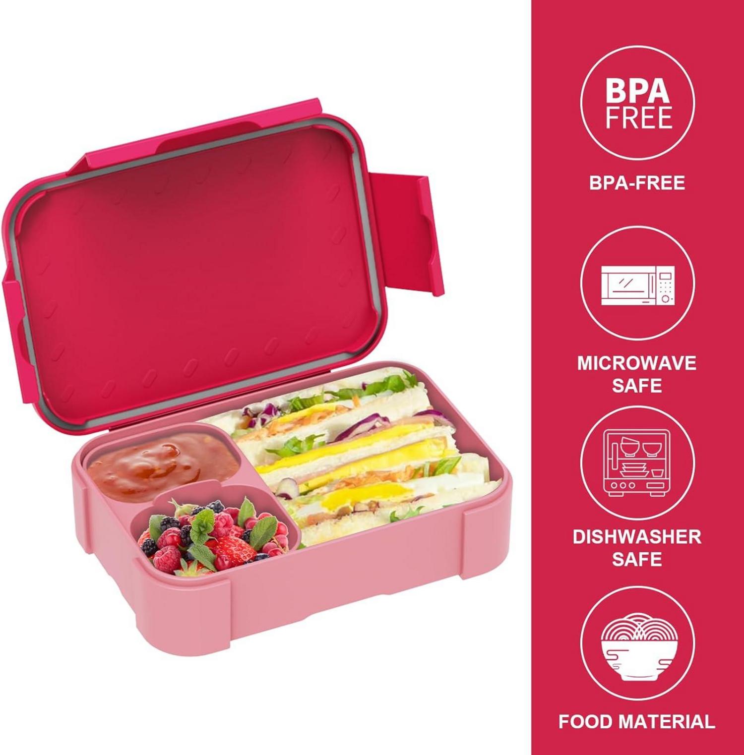 Brotdose Kinder mit Fächern 900ml Auslaufsicher Bento-Box Mädchen