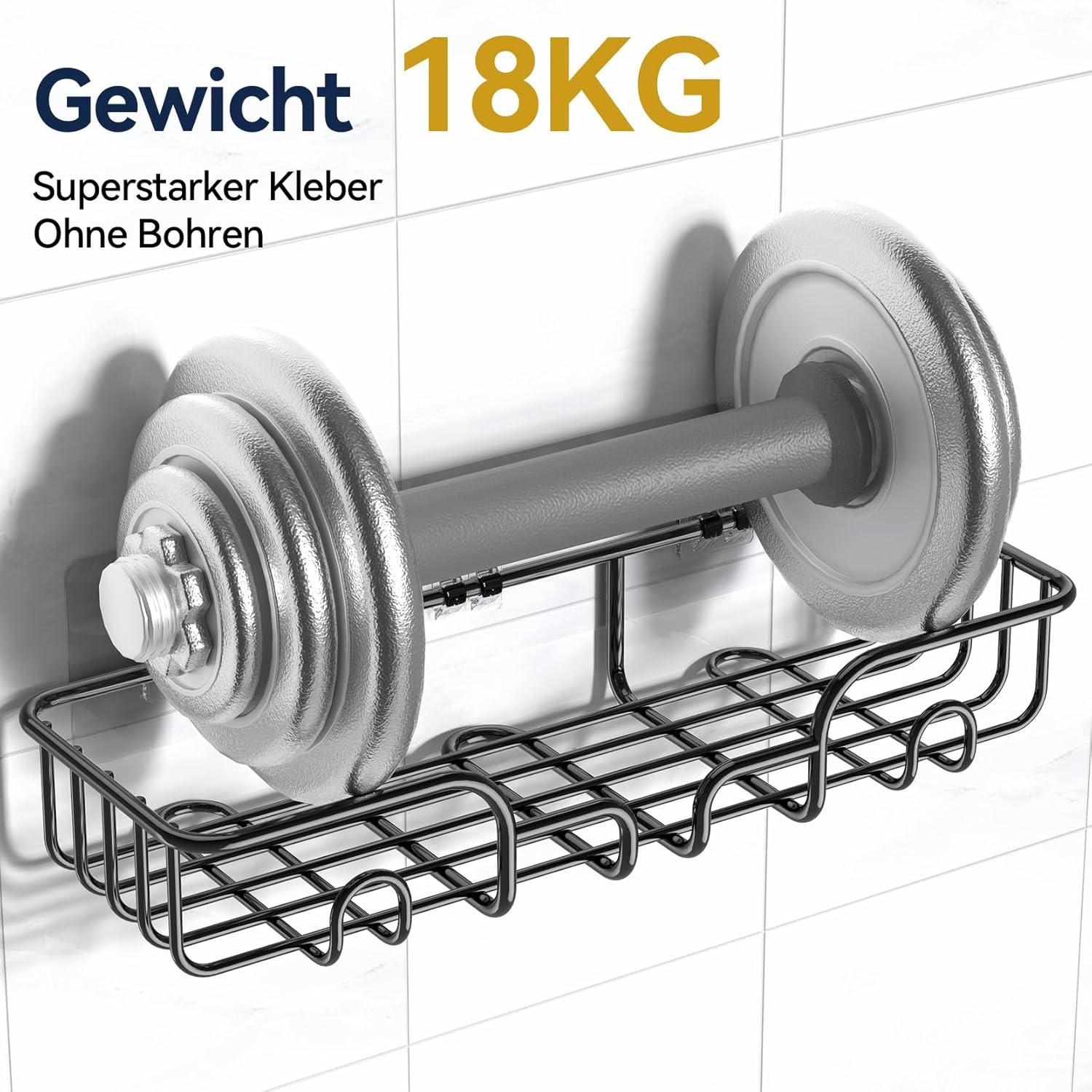 Duschablage ohne Bohren Badezimmer Organizer 3 Stück Schwa