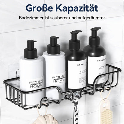 Duschablage ohne Bohren schwarz 3 Stück rostfrei YASONIC