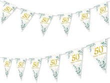 50. Geburtstag Deko Grün Gold Wimpelkette Girlande für Frauen Männer