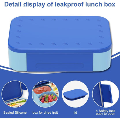 Brotdose Kinder mit Fächern 900ml Auslaufsicher Bento-Box