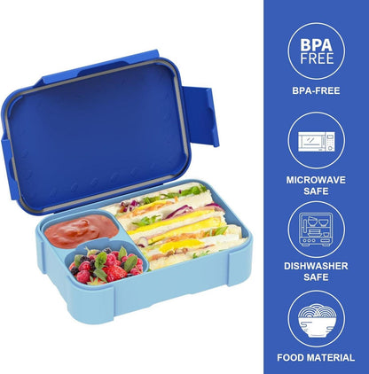 Brotdose Kinder mit Fächern 900ml Auslaufsicher Bento-Box