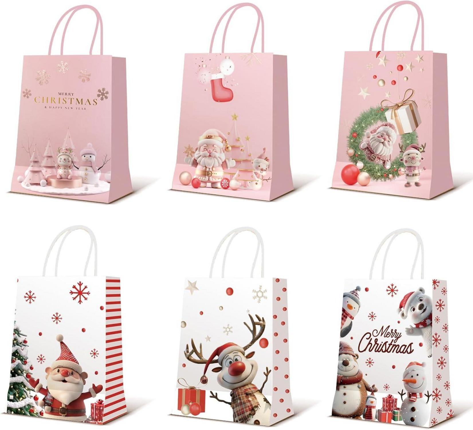 24er Set Weihnachts-Geschenktüten 3D Kraftpapierfestlichkeit