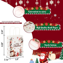 24 Weihnachts-Kraft-Geschenktüten mit Griffen, 3D Designs