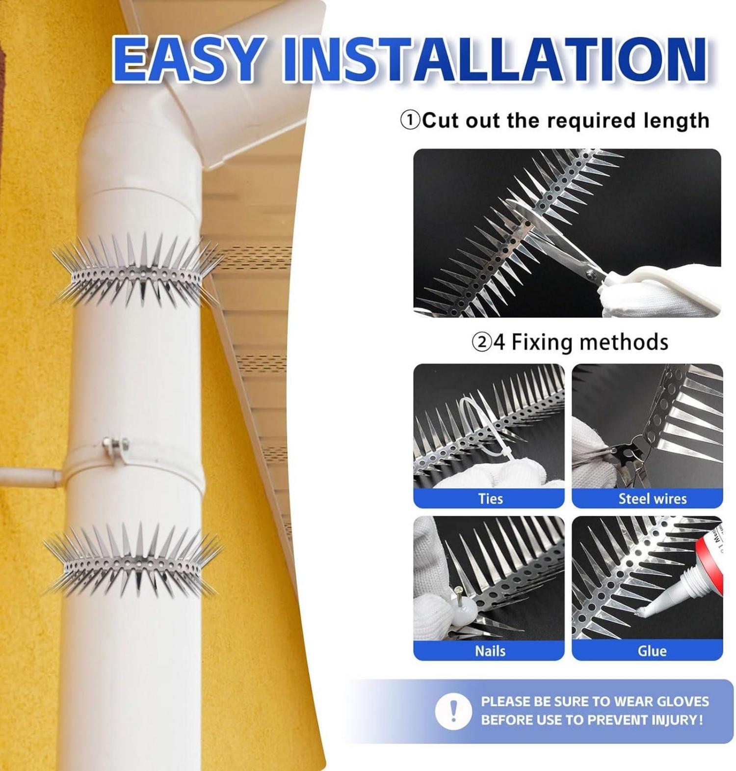 Marderabwehr 300cm Marderschutz für Haus, Dachrinne, Baum