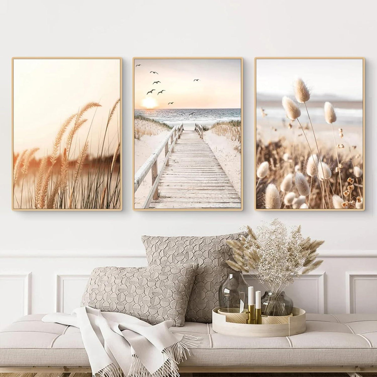 Poster Set 3er-Set Natur Strand Szenerie Wandbilder Boho Deko