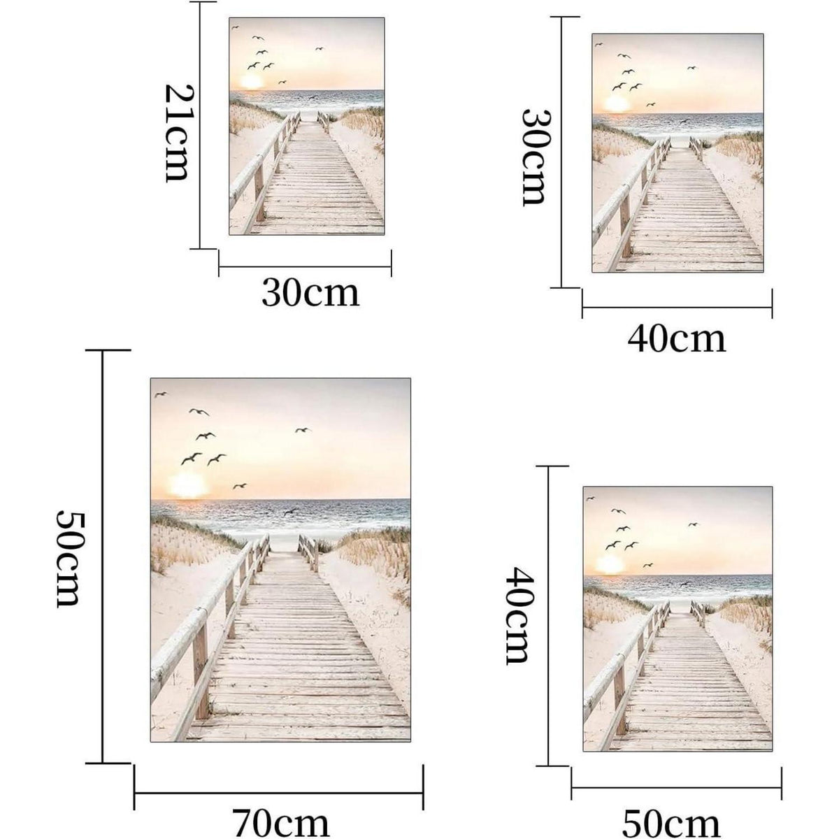Poster Set 3er-Set Natur Strand Szenerie Wandbilder Boho Deko
