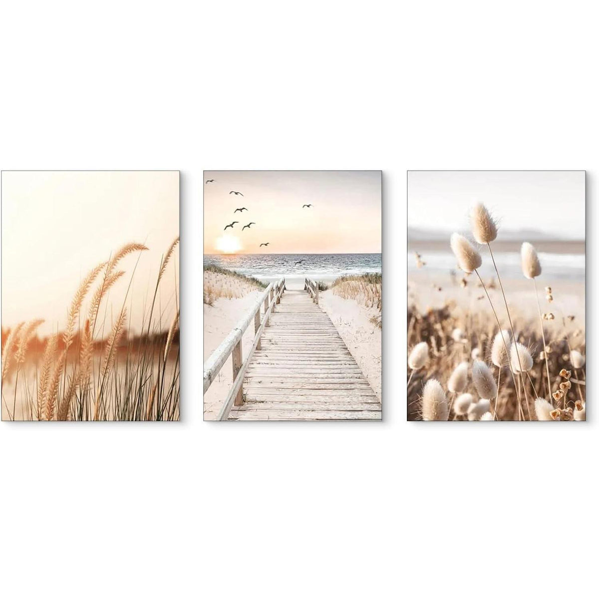 Poster Set 3er-Set Natur Strand Szenerie Wandbilder Boho Deko