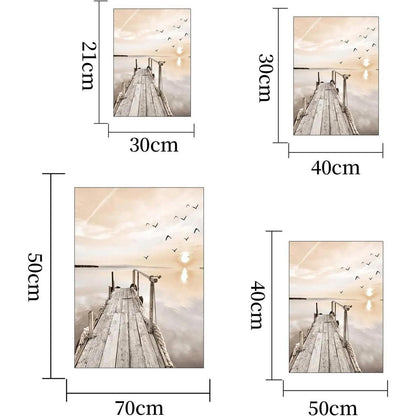 3er Poster Set Natur Strand Küsten Szenerie Wandbilder Boho Deko