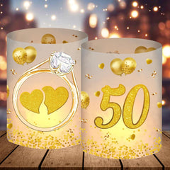 12 Goldene Hochzeit Windlichter für Tischdeko & Geschenk, Deko zur