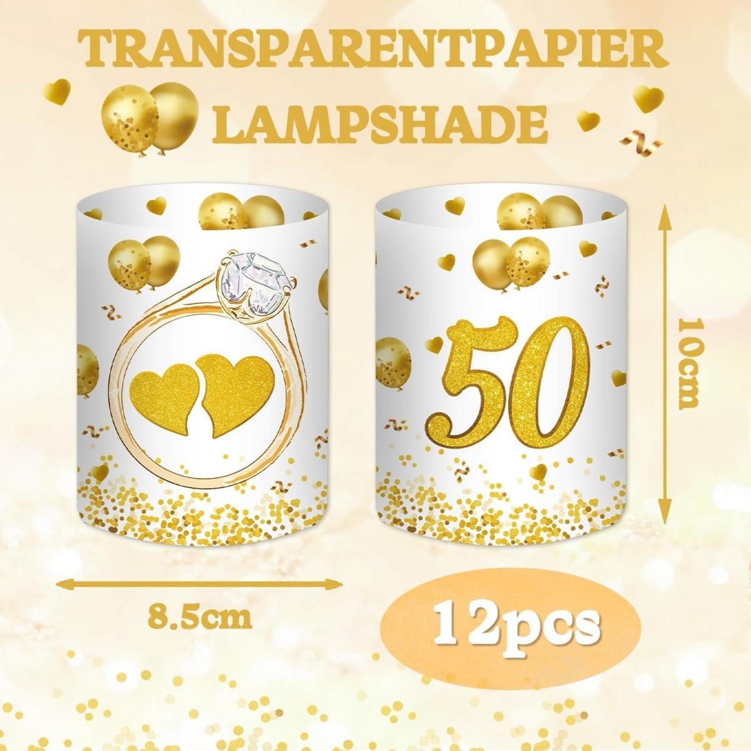 12 Goldene Hochzeit Windlichter Deko Teelicht Kerzen