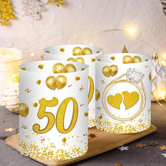 12 Goldene Hochzeit Windlichter Tischdeko Geschenk 50. Hochzeitstag