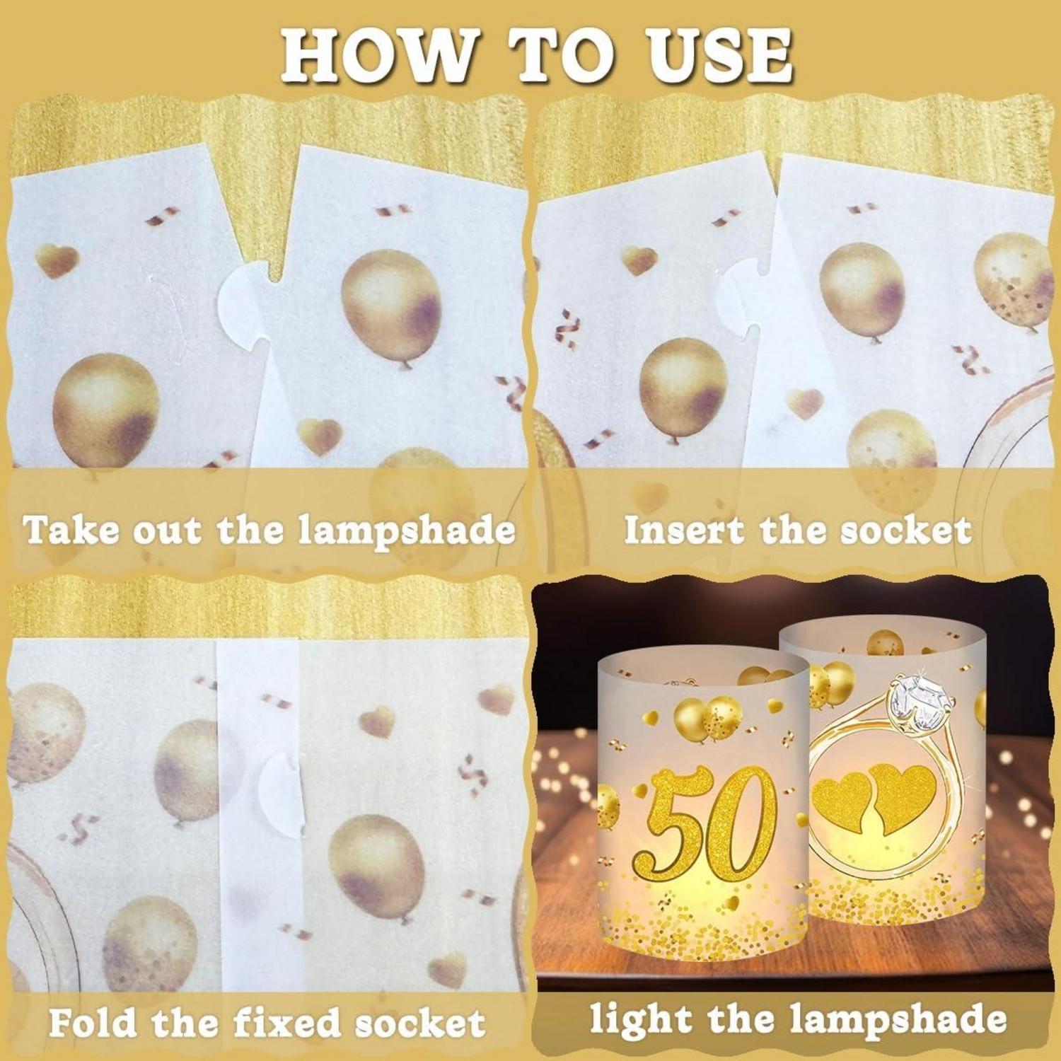 12 Windlichter Goldene Hochzeit Deko Tisch Teelichter Kerzen