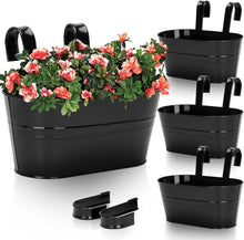 KINGLAKE 4er-Set 27CM Blumentöpfe zum Aufhängen aus Metall