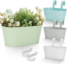Hängender Blumentopf Metall 4er Set für Balkon Fenster Zaun