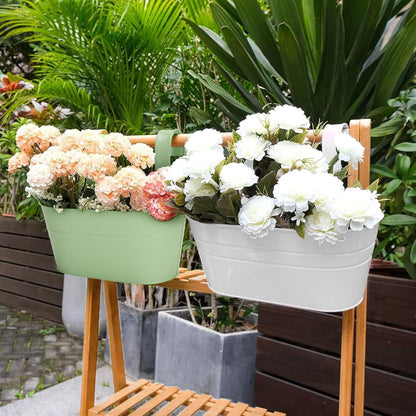 4er Set Große Blumentöpfe zum Aufhängen Metall Hängetöpfe 27cm, Balkon
