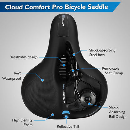 Fahrradsattel Memory Foam Stoßdämpfend Atmungsaktiv Weich 26*22cm
