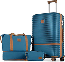 Hartschalenkoffer Set 3tlg TSA-Schloss 360°-Rollen Blau/Braun