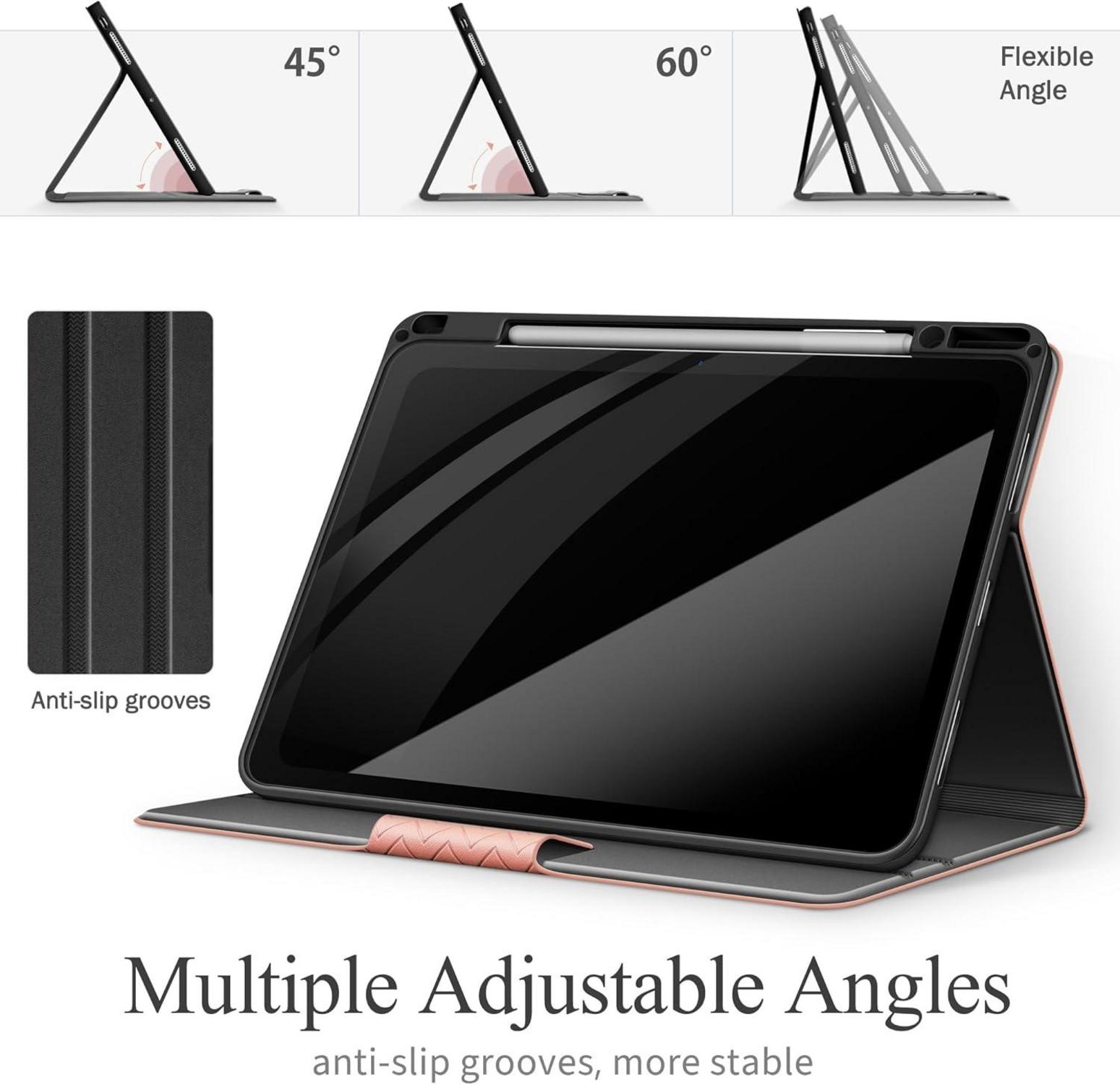 Hülle iPad Pro 13 Zoll M4 2024 PU Leder mit Stifthalter Rosa