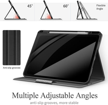 Tablet Hülle für iPad Pro 13 Zoll M4 2024 PU Leder Stifthalter Grau