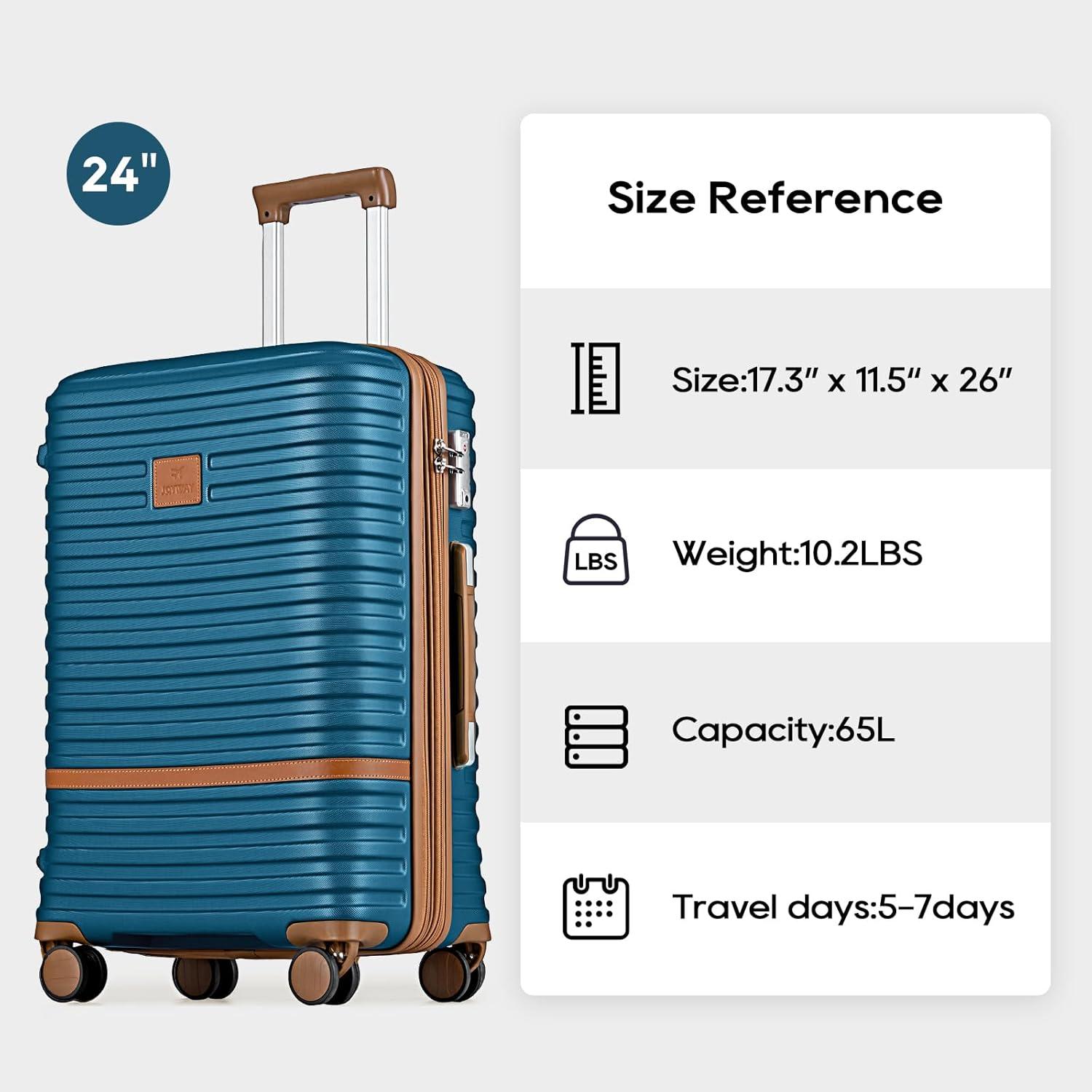 Joyway Kofferset ABS Hartschale Trolley 3tlg TSA-Schloss Blau 66cm