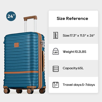 Joyway Kofferset ABS Hartschale Trolley 3tlg TSA-Schloss Blau 66cm