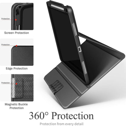 Hülle iPad Air 13 M2 PU Leder Stifthalter Grau 2024 Auto Schlafen/Wachen