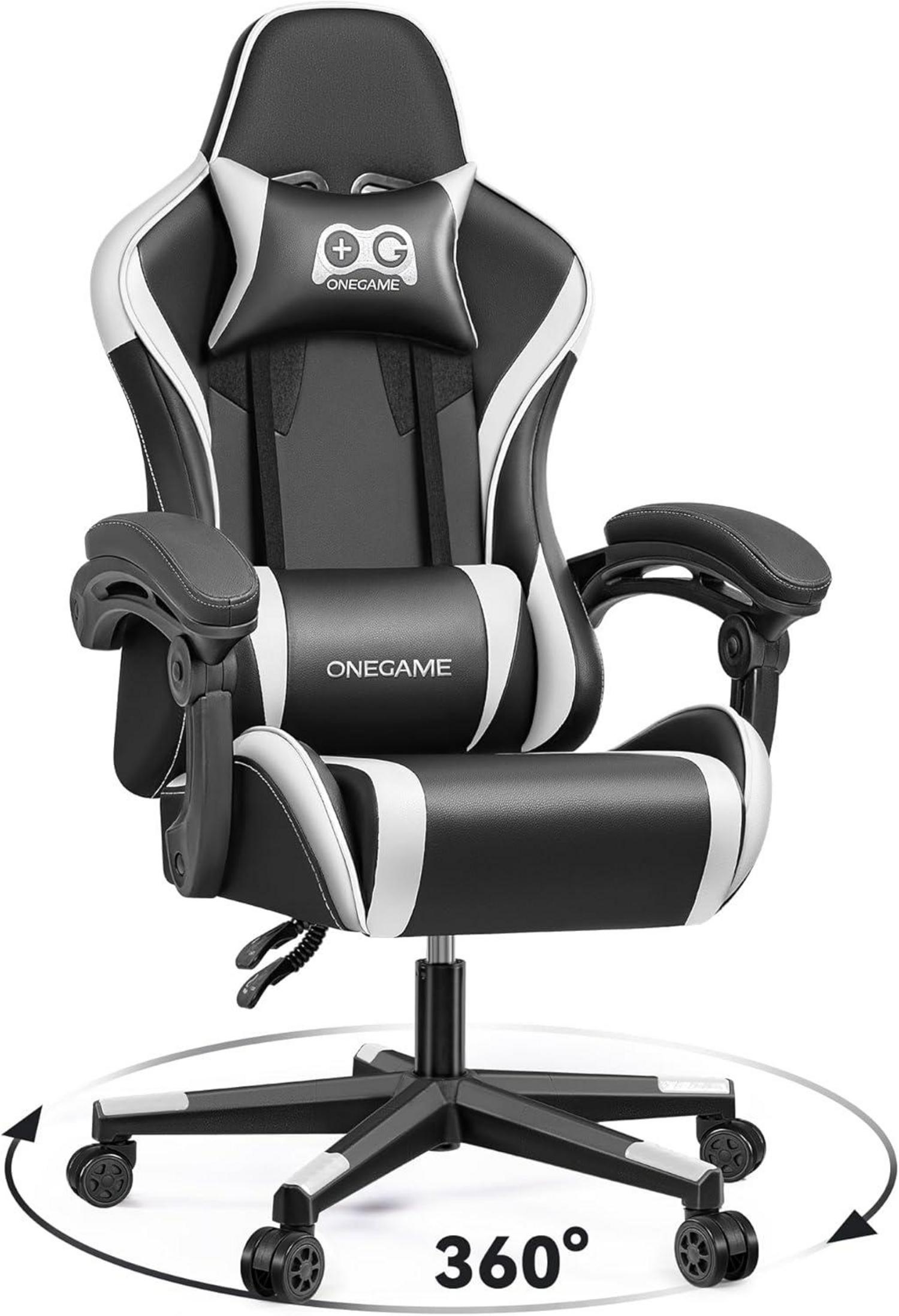 Ergonomischer Gaming Stuhl Bürostuhl höhenverstellbar mit Lendenkissen