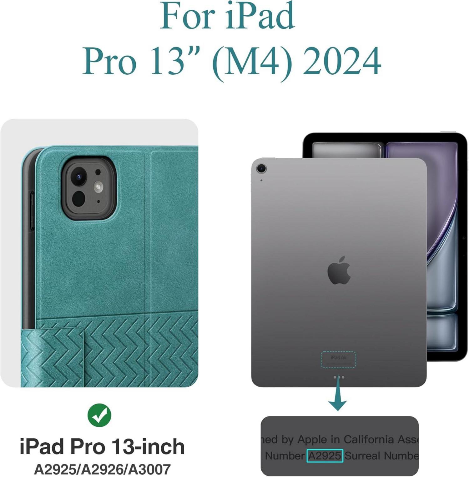 Hülle für iPad Pro 13 Zoll M4, PU Leder