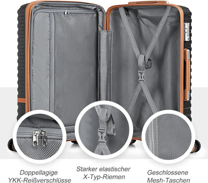 Kofferset Rollkoffer Hartschale Trolley TSA 4 Zwillingsrollen