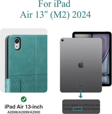iPad Pro 13 Zoll M4 2024 Hülle Grün PU Leder Stifthalter